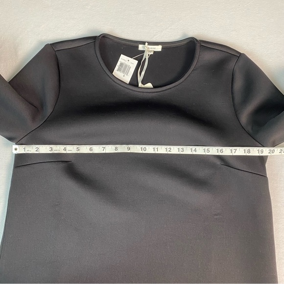 Anthropologie Pleione NWT Black Ruffle Bell Sleeve A-Line Scuba Mini Dress Small - Picture 6 of 10